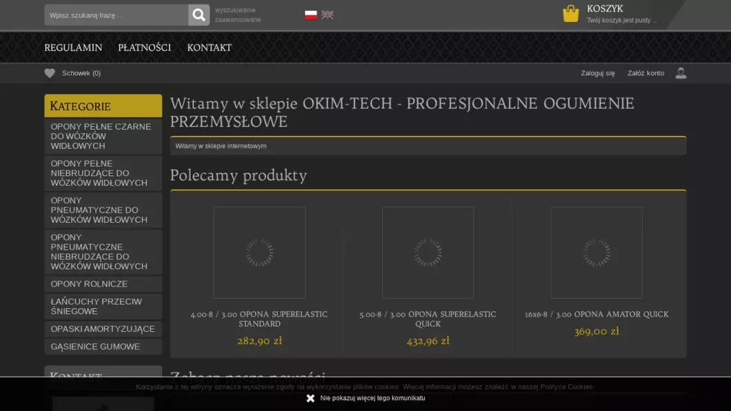 OKIM-TECH Ogumienie przemysłowe - zrzut ekranu
