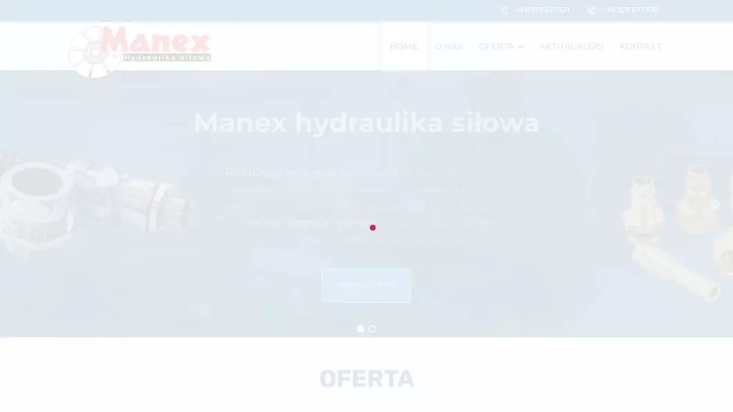 Hydraulika siłowa Warszawa Manex - zrzut ekranu