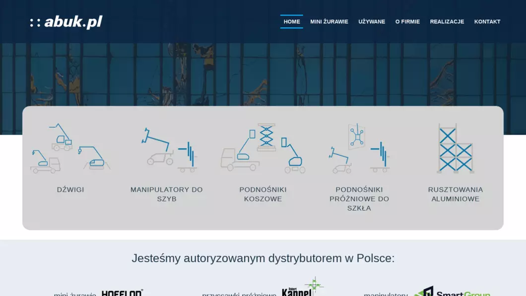Mini dźwigi, żurawie do wynajęcia Warszawa - Abuk - zrzut ekranu