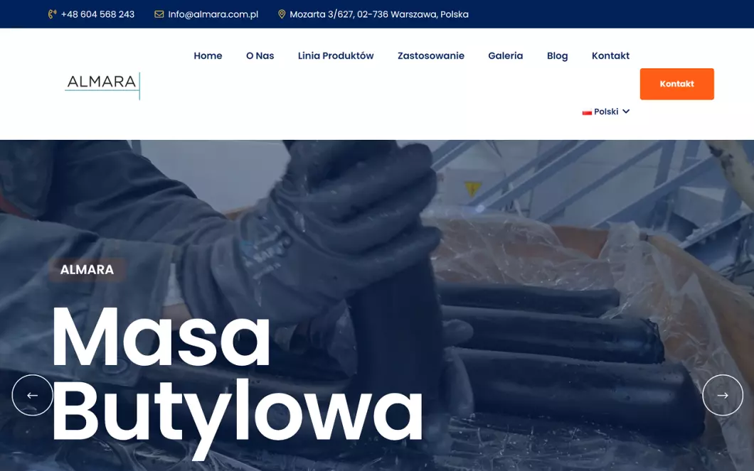 Producent mieszanek butylowych Almara - zrzut ekranu