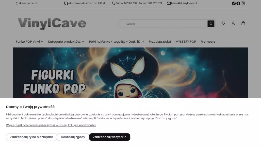 Figurki Funko Pop | Sklep internetowy Vinyl Cave - zrzut ekranu